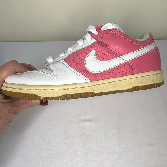 Nike Dunk Low Women’s Sneakers White Flamingo Pink Size 8 Retro Casual Shoes - Picture 7 of 11